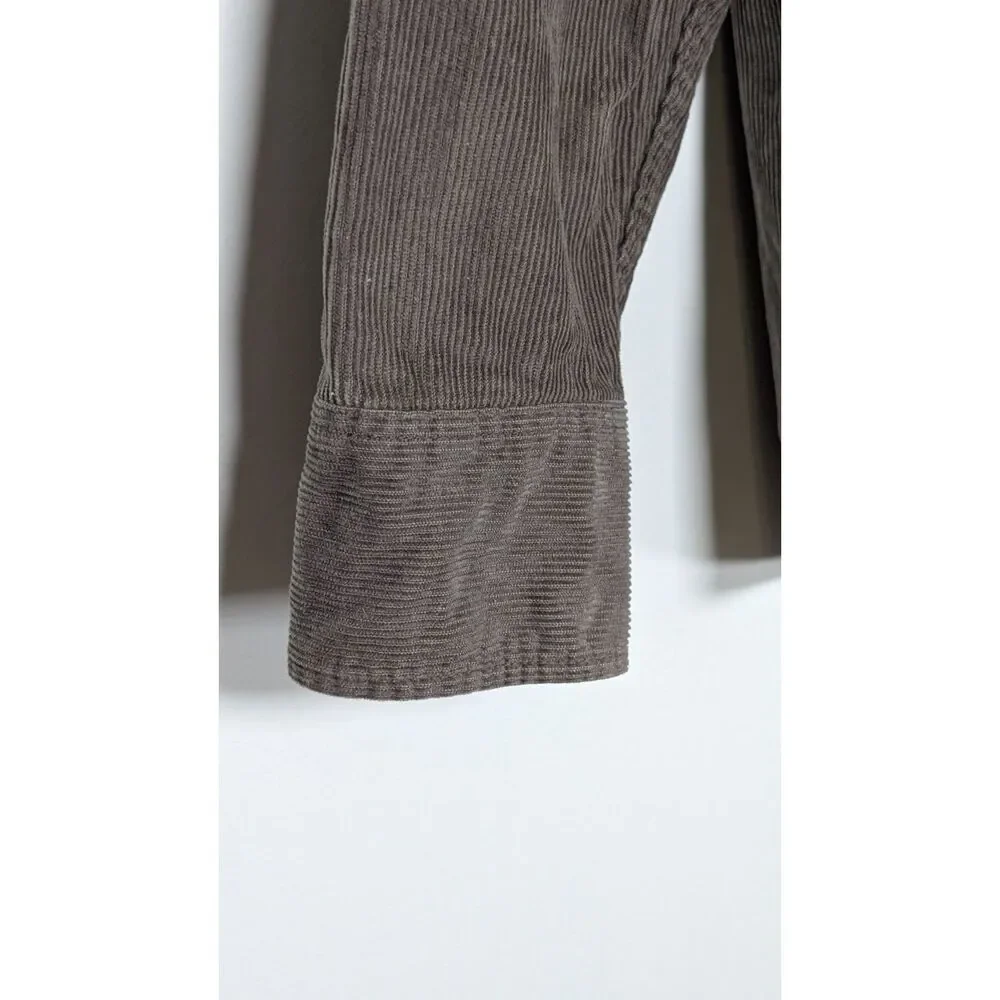 J.Crew Garment Dyed Corduroy Workshirt Brown Cotton Button Front Classic Small